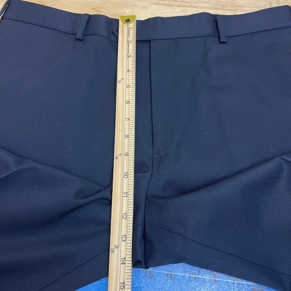 Brooks Brothers Madison 100% Wool Dress Pants Mens 37x27 Flat Front Navy Blue
